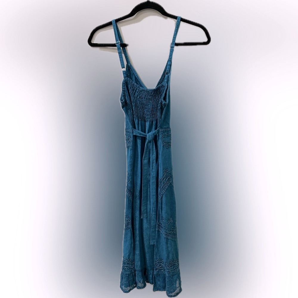 Sakkas Teal Embroidered Midi Dress - Picture 5 of 13